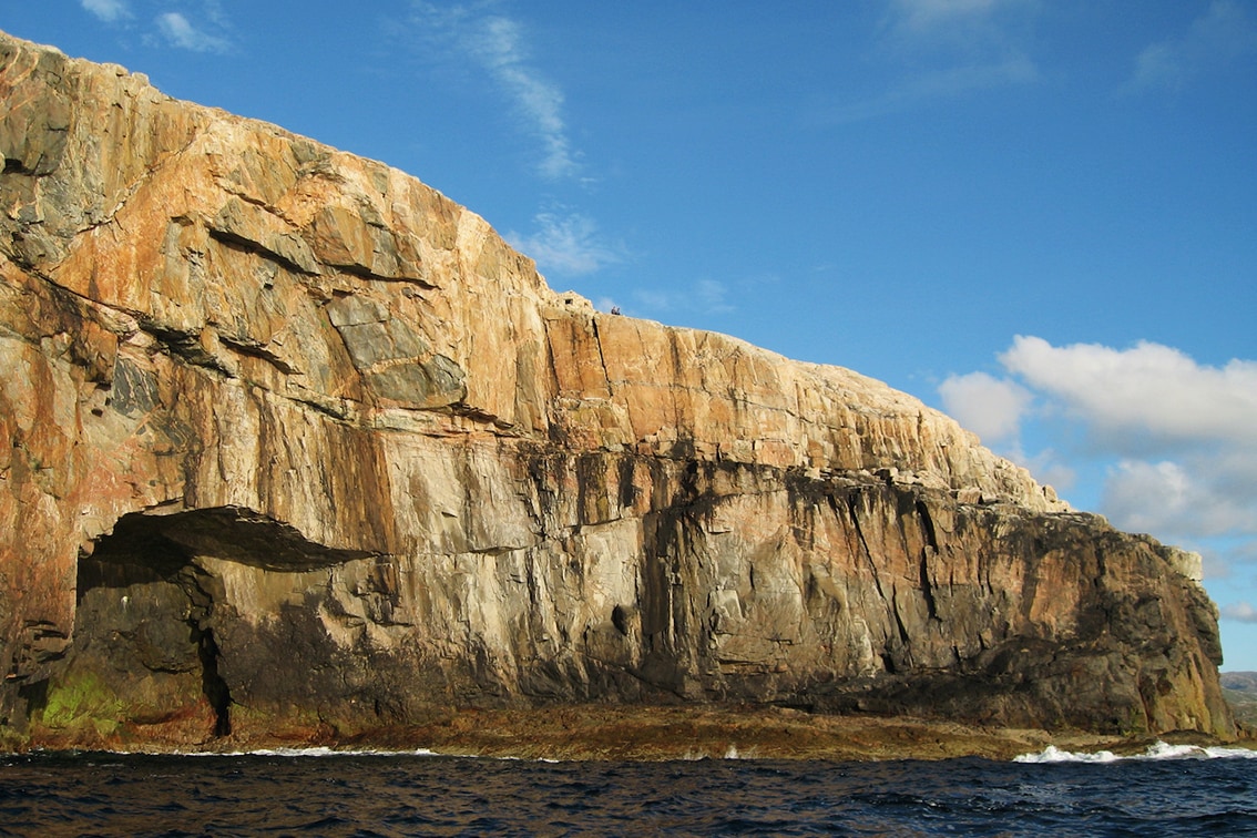 The Bothy, a dramatic bothy built into the side of a cliff on the Isle of Lewis., Scotland.