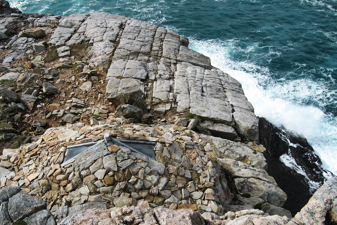 The Bothy, a dramatic bothy built into the side of a cliff on the Isle of Lewis., Scotland.