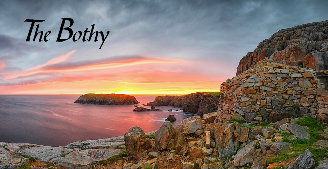 The Bothy, a dramatic bothy built into the side of a cliff on the Isle of Lewis., Scotland.